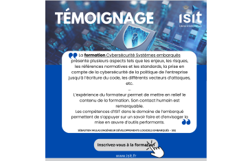 Témoignage Formation Cybersécurité - ISIT